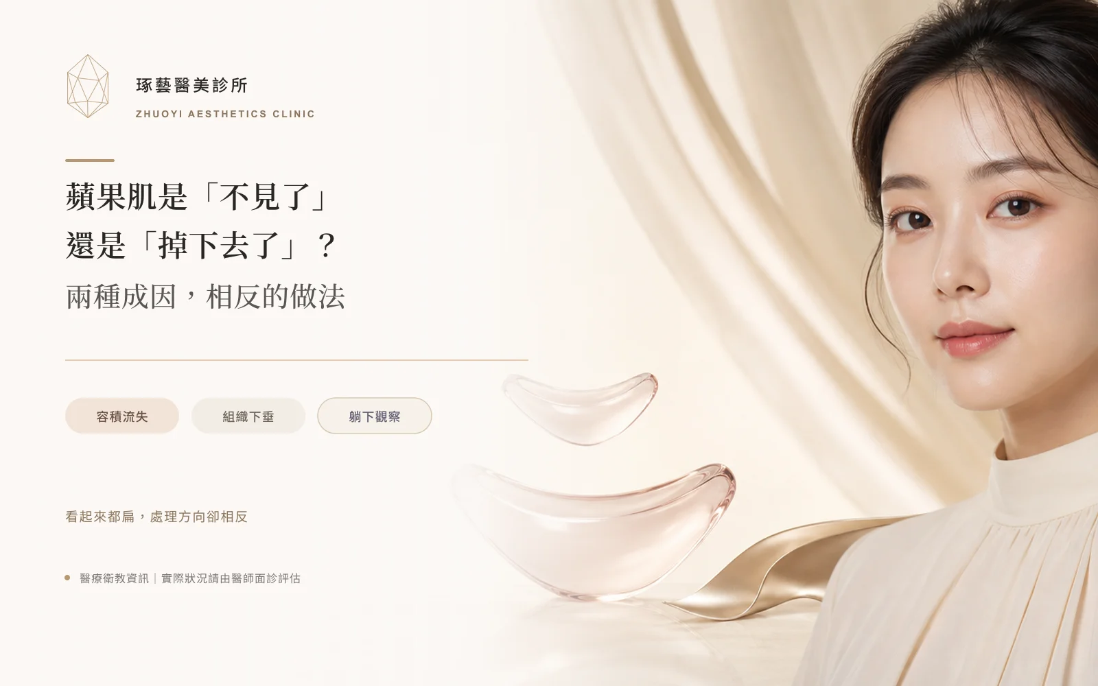 蘋果肌是「不見了」還是「掉下去了」?兩種成因,相反的做法