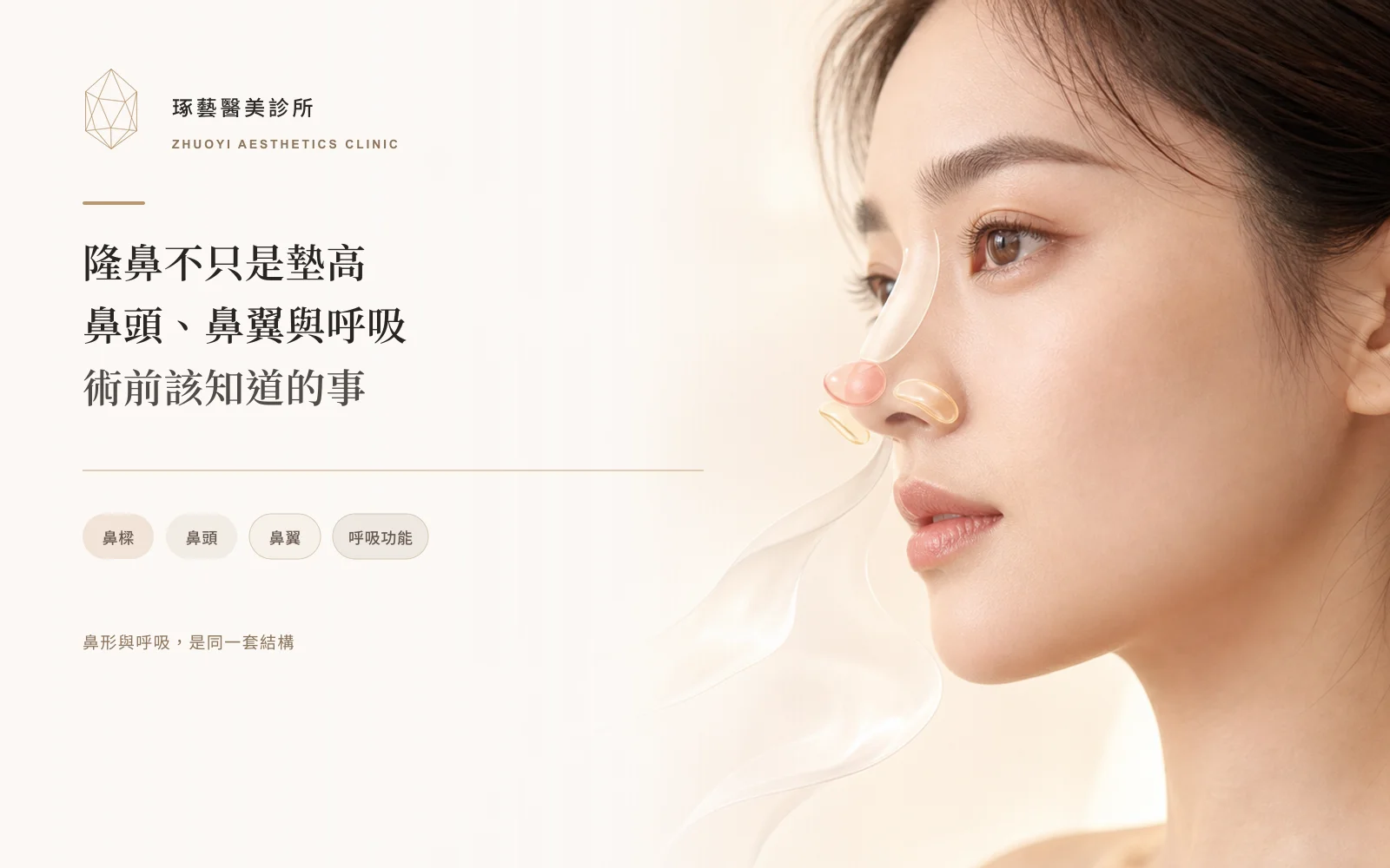 隆鼻不只是墊高——鼻頭、鼻翼與呼吸,術前該知道的事
